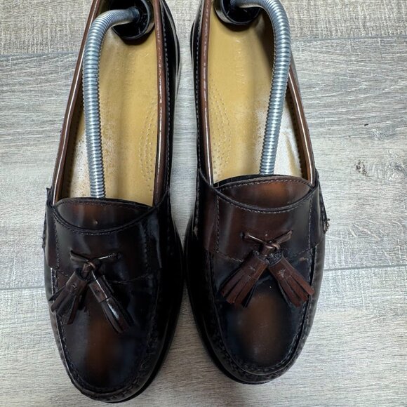 Cole Haan Brown Leather Pinch Tassel Loafers Men's Size 9.5 - Picture 2 of 6